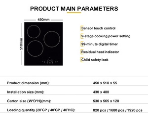 Black Ceramic Glass Touch Control 3 Burner Kitchen Cooktop <b>Stove</b> From Suppliers - Product Image 3