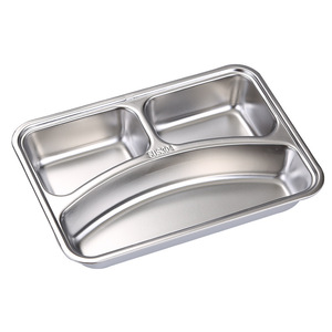 Stainless Steel Compartment Tray Rectangle 304 For Kids Dining Simple Easy To Clean - Product Image 2