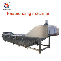 Machine de pasteurisation LIJIE à tunnel de pulvérisation pour viande de poisson, lait, boissons en bouteille, confiture, jus, sauces, avec pompe, 3kW 380V 1