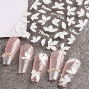 Pegatinas para <span class=keywords><strong>uñas</strong></span> en relieve 5D, elegantes flores acrílicas blancas, deslizadores para <span class=keywords><strong>uñas</strong></span>, decoración <span class=keywords><strong>de</strong></span> pétalos florales, calcomanías <span class=keywords><strong>de</strong></span> flores <span class=keywords><strong>de</strong></span> <span class=keywords><strong>cerezo</strong></span> - Product Image 4