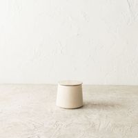 Pot à beurre en grès personnalisé, style fermier, écologique, blanc, cylindrique, en céramique, 400 ml