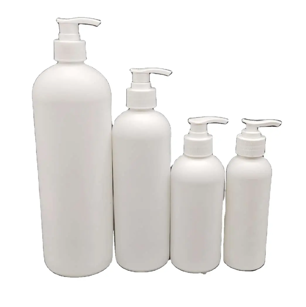 Wholesale Empty White Bath Shampoo Bottle 200ml 300ml 500ml 1000ml HDPE Plastic Shampoo Bottle