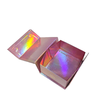 Boîte cadeau en papier personnalisé avec logo personnalisé pour vêtement, holographie de luxe, stratification brillante UV, fermeture magnétique pliable, recyclable