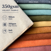 Tissu en velours naturel 350 g/m², teinture unie, pour canapés, rideaux de luxe et décoration intérieure