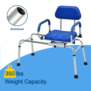 כסא מקלחת מסתובב לקשישים - כסא בטיחות מתכוונן לשימוש בית חולים ומלונות עם ידיות - Product Image 3
