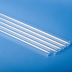 Tuyauterie en verre de quartz poli à hautes températures de tuyauterie de silice fondue 22mm I.D. X 25mm O.D. Longueur 1200mm - Product Image 1