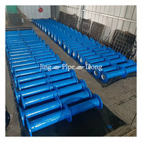Tuyau en fonte ductile à double bride, bride en forme de cuvette, PN10/PN16, DN80/100/150, certifié ISO2531, peint au bitume, revêtement en ciment ordinaire