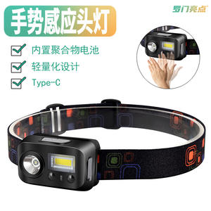 Linterna frontal Luomen recargable con luz LED roja de advertencia para correr y pescar con batería de 1200 mAh y cable de carga - Product Image 3