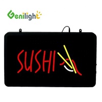 Enseigne LED lumineuse Genilight pour intérieur, 56*33cm, DC12V, avec bord clignotant, pour publicité de poulet frit, garantie 1 an, décoration intérieure