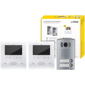 Kit de vidéophone Vimar avec écran 4,3 pouces, mains libres, pour deux familles - Product Image 1
