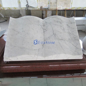 Надгробие из мрамора Каррара на заказ, резное надгробие в форме книги, надгробия для могил, Новая Зеландия, надгробие с цветами - Product Image 3