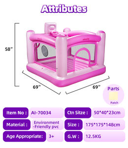 Château <span class=keywords><strong>gonflable</strong></span> rose en PVC pour enfants, directement de l'usine, château de saut <span class=keywords><strong>gonflable</strong></span>, combo château <span class=keywords><strong>gonflable</strong></span> - Product Image 4