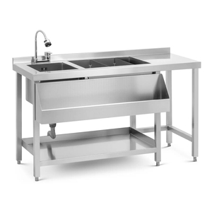 Station de préparation de cocktails en acier inoxydable pour bar, évier de travail, comptoir pour café, restaurant, espace boissons - Product Image 2