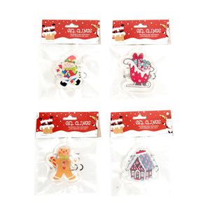 Autocollants de fenêtre de Noël en gel avec lumière 12,5x16,5cm assortis - Product Image 1