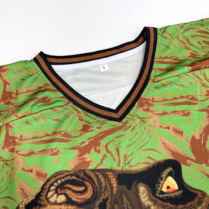 Maillot de hockey sur glace unisexe personnalisé, imprimé, à séchage rapide, respirant, confortable, en spandex/coton, de haute qualité, OEM, pour le sport en plein air - Product Image 5