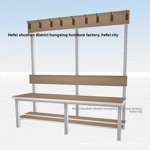 Panca Moderna Regolabile in Metallo per Spogliatoio/Appendiabiti 200 cm <span class=keywords><strong>con</strong></span> <span class=keywords><strong>Attaccapanni</strong></span> a Parete e Portascarpe - Product Image 4