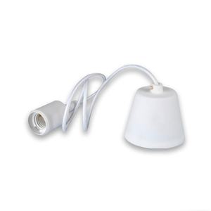 Portalampada E27 in silicone bianco con cavo da 1m e florn, ideale per installazioni di illuminazione personalizzate e - Product Image 2