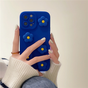 Étuis de téléphone portable d'usine BAILI pour <span class=keywords><strong>Samsung</strong></span> A16 M35 J7 Prime M10 Note10 Pro, coque de téléphone souple en 3D avec fleurs bleu Klein, personnalisée - Product Image 3