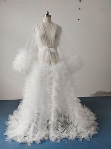 Vestaglia da <span class=keywords><strong>notte</strong></span> in Tulle trasparente da sposa premaman <span class=keywords><strong>camicia</strong></span> da <span class=keywords><strong>notte</strong></span> con maniche a sbuffo per fotografia set fotografico per la gravidanza - Product Image 2