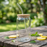 Verre en forme de canette de bière, transparent, sans plomb, style américain moderne, pour sublimation, 16 oz, pour hôtels/restaurants (vente en gros)