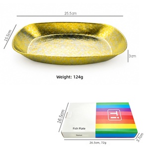 Ensemble d'assiettes de camping en titane, plateau ovale ultraléger pour randonnée en plein air, vaisselle portable, assiette à pâtes et salade - Product Image 6