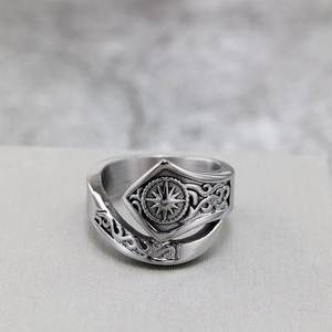 Anillo de Acero Inoxidable para Hombre, Diseño Geométrico con Patrón de Estrella, Estilo Hip Hop, Joyería para Regalo - Product Image 3