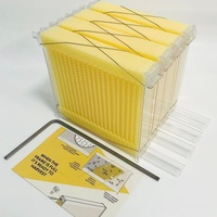 Outils d'apiculture 6 cadres en bois de sapin ciré Mini flux ruche flux abeille boîte ruche d'abeille avec 4 pièces cadres d'écoulement