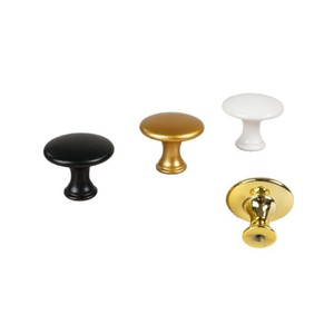 Aluminum Alloy Cabinet <b>Knob</b> Round <b>Black</b> Gold White Minimalist Drawer Handle Durable Surface Decoration YB606 - Product Image 4