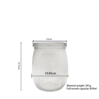Pot en verre de qualité alimentaire pour miel, pots de stockage hermétiques pour miel, 850 ml, pots en verre transparents en forme de nid d'oiseau avec couvercle facile à ouvrir