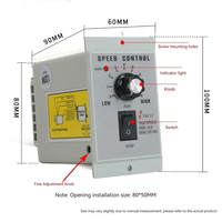 Vente Flash : Contrôleur de Vitesse de Moteur AC de Type Précision Série US-52, 6-400W, Monophasé, 110V/220V, 50/60Hz, Protection IP20, Micro