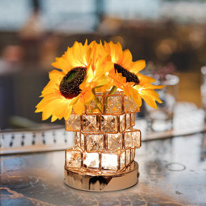 Tournesols Fleur Lampe Plug-In Rechargeable Sans Fil Interrupteur Contrôle Lampe De Table 3 Couleurs Infiniment Gradation Petite Veilleuse - Product Image 1