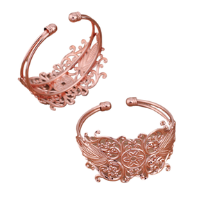 Bracelet double fil en laiton massif avec grande fleur, idéal pour <span class=keywords><strong>les</strong></span> tenues Hanfu et <span class=keywords><strong>les</strong></span> <span class=keywords><strong>couronnes</strong></span> <span class=keywords><strong>de</strong></span> cheveux (jiangc (07622)) - Product Image 4