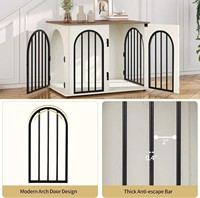 Cage pour chien d'intérieur avec deux entrées et serrures de sécurité, en bois et métal robustes, pour salon ou chambre