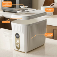 Conteneur de stockage de céréales et aliments secs transparent multi-tailles, hermétique et anti-humidité pour cuisine, vente en gros