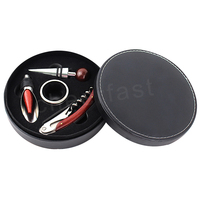 Kit d'accessoires de vin, boîte-cadeau en cuir PU et ouvre-bouteille de vin, en bois, Service de livraison rapide, 20 pièces
