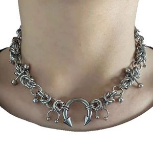 Collar de Cadena Estilo Punk Gótico Yabi, Cadena de Acero Inoxidable 304, Gargantilla Unisex de Moda - Product Image 4