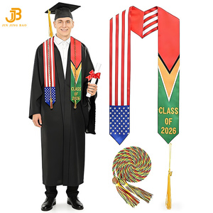Estola y Cordones de Honor Personalizados con Nombre de Escuela y Diseño Impreso en Tela Satén para Graduación - Product Image 1