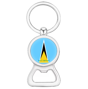 Porte-clés décapsuleur de bière drapeau de Sainte-Lucie le plus vendu pour papa, mari, cadeaux d'<span class=keywords><strong>anniversaire</strong></span>, de <span class=keywords><strong>fête</strong></span> des pères - Product Image 1