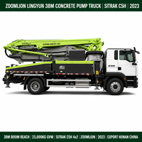 Camions pompe à béton d'occasion Zoomlion Lingyun 38m Sitrak 2023 23T, Camion pompe Zoomlion Sitrak 38m d'occasion, exportation Chine