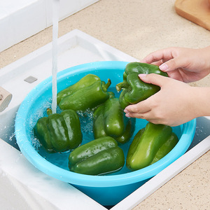 Plastic Washbasin Round 27cm Durable Household Basin For Kitchen Laundry Bathing Student Use - Product Image 2