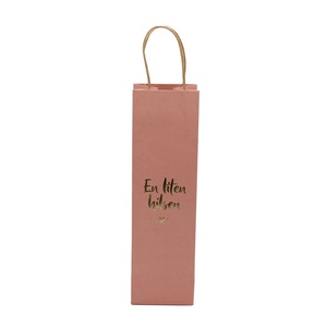 Custom Print Christmas Paper Wine Bag With <strong>Twit</strong> Handle Foil Stamping pink Gift Bags for Wine Luxury Paper Bag With Your Own logo - Product Image 3