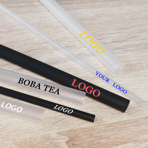 Logo de paille de boba en plastique jetable, couleurs personnalisées, logo imprimé sur paille <span class=keywords><strong>9mm</strong></span> 11mm - Product Image 1
