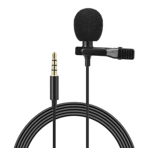 Hot 1.45m Portable Mini Stereo hifi sound Clip Lapel 3.5mm mic Wired Mobile lavalier microphone microfone de lapela