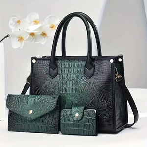 New Wholesale 3 in 1 Shoulder Bags Set Brand Ladies Fashion Good Quality PU Leather Luxury Women's <b>Handbags</b> With Purse - Product Image 5