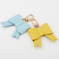 BB162 11.5*6.8cm Gantungan Kunci Kulit Nabati Bentuk Pita, Liontin Tas, Aksesoris Mewah, Gantungan Kunci Fashion, Perlengkapan Kerajinan Kulit DIY