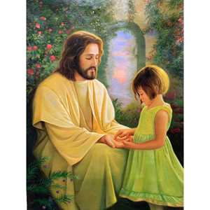 Dipinto a Olio di Gesù 100% Fatto a Mano 36x24 Pollici Stile Classico di Lusso Astratto per Arredamento Camera da Letto - Product Image 6