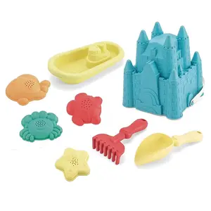 Holesale-set de juguetes de playa para niños, set de 8 piezas de moldes de Castillo de arena para la playa