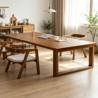 Bureau Ergonomique en Bois Massif Nordique de Grande Taille pour Salon, Bureau, Étudiant - Design Écologique