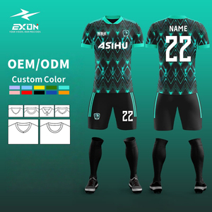 Maillot de football EXON Factory Custom Print Global Match Edition, entièrement sublimé, logo en silicone brodé, vêtements de football pour équipe, Spandex - Product Image 1