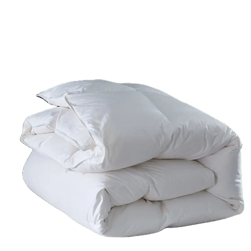 เตียงผ้า100% กันขนห่านสีขาวขนเป็ดผ้าห่มนวมนุ่มใส่ยาง